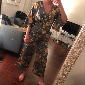 Floral Silk like Jumpsuit